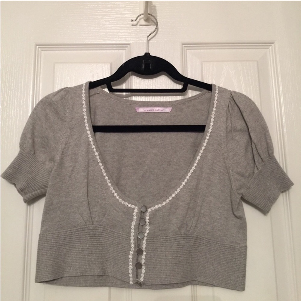 bread n butter Cropped Short Sleeve Cardigan